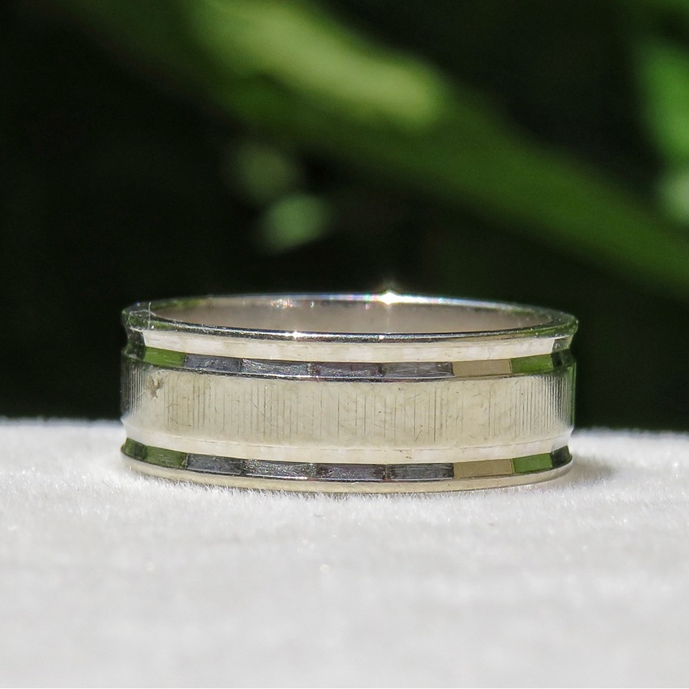Vintage 14k White Gold Orange Blossom Ring Band 6mm Size 5 3.88g - Picture 5 of 9
